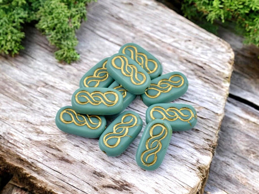 Czech Glass Beads - Infinity Beads - Oval Beads - 18x9mm - 10pcs - (2463)