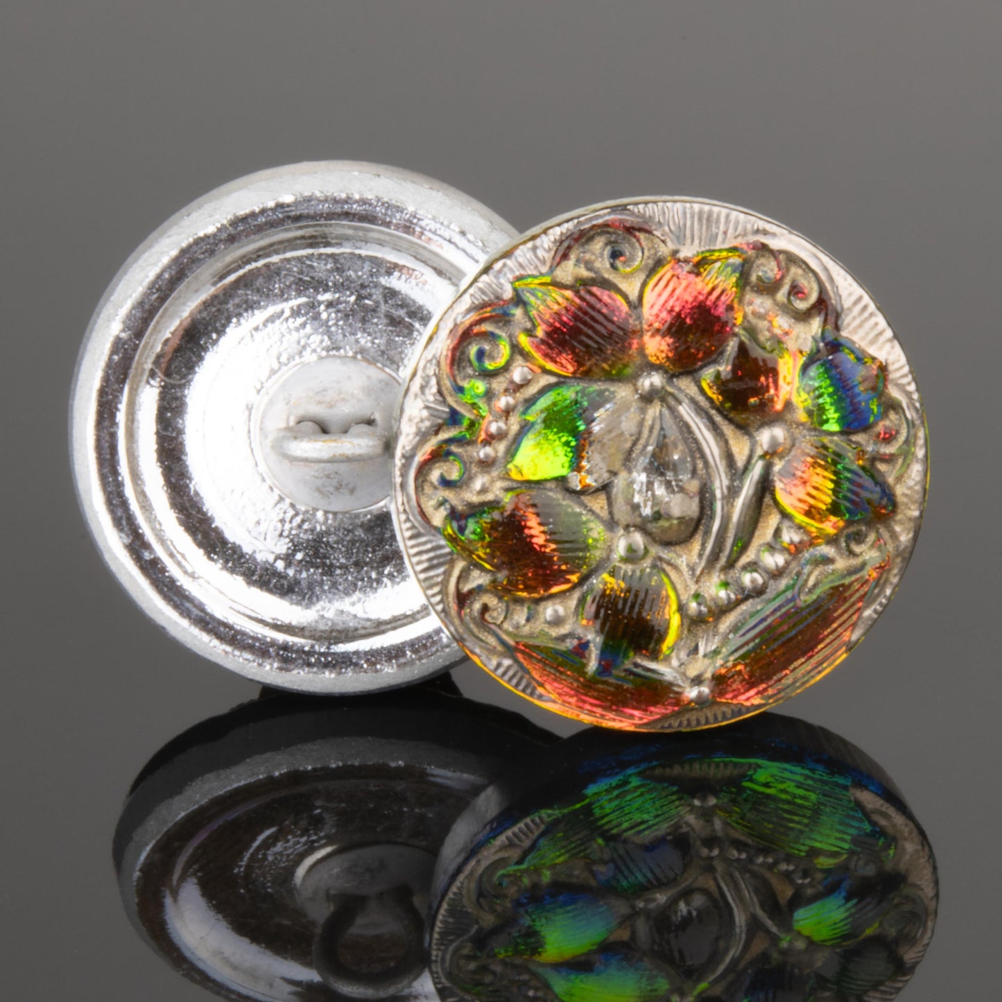 Czech Glass Buttons - Pink Buttons - Artisan Button - Handmade Button - 18mm - (4816) 1pcs