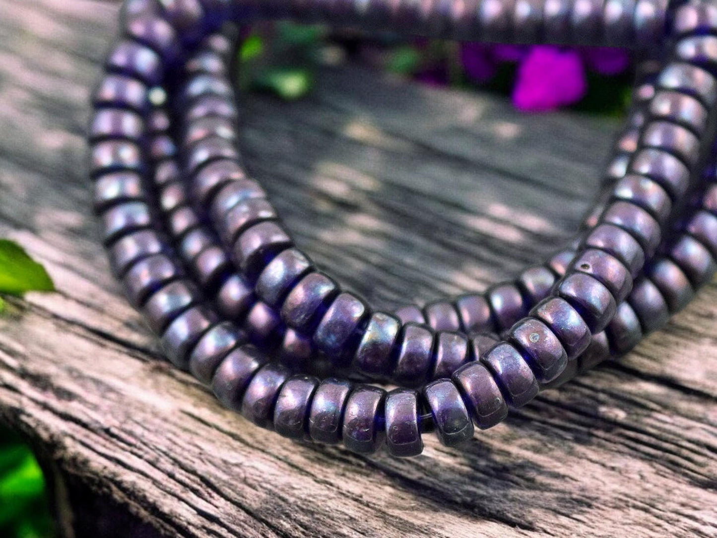 *50* 6x3mm Sapphire MOP Heishi Rondelle Beads