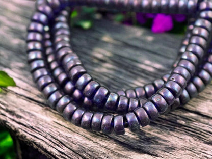 *50* 6x3mm Sapphire MOP Heishi Rondelle Beads