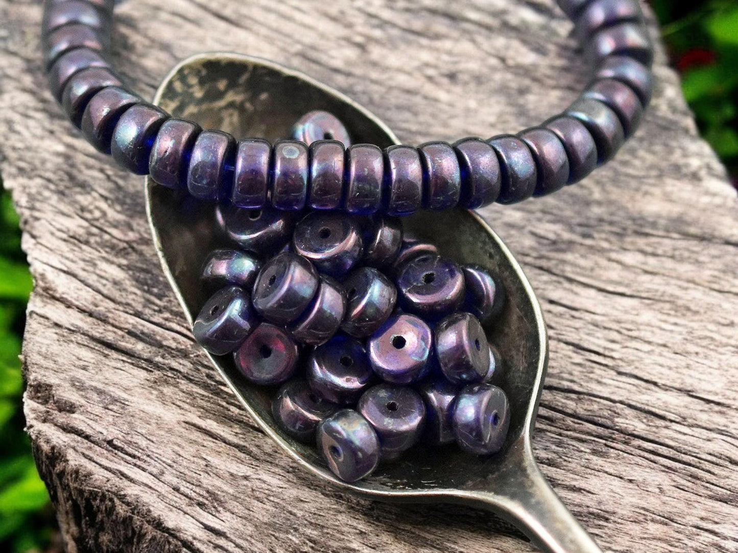 *50* 6x3mm Sapphire MOP Heishi Rondelle Beads