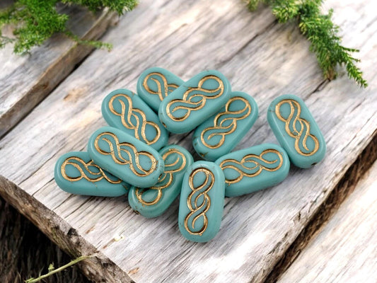 Czech Glass Beads - Infinity Beads - Oval Beads - 18x9mm - 10pcs - (5478)