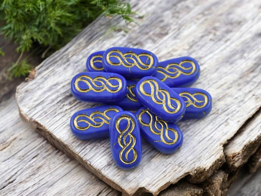 Czech Glass Beads - Infinity Beads - Oval Beads - 18x9mm - 10pcs - (4472)
