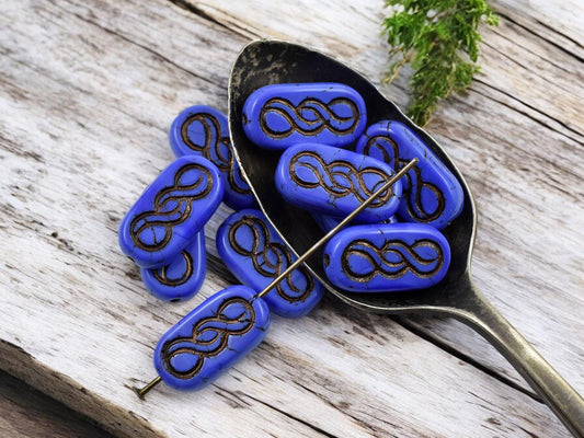 Czech Glass Beads - Infinity Beads - Oval Beads - 18x9mm - 10pcs - (1070)