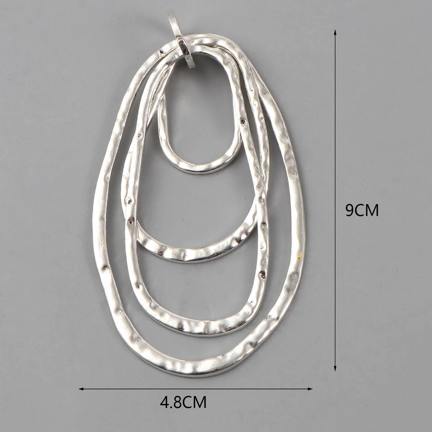 Bohemian Pendant - Medallion Pendant - Floating Ring Pendant - Silver Pendants - Large Pendants - Metal Pendant - (2122)