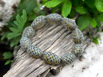 Picasso Beads - Czech Glass Beads - Pine Cone Beads - New Czech Beads - Fall Beads - 13x8mm- 10pcs - (5617)