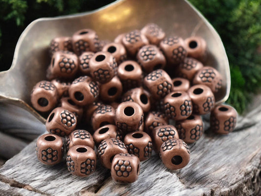 *100* 4mm Antique Copper Barrel Spacer Beads