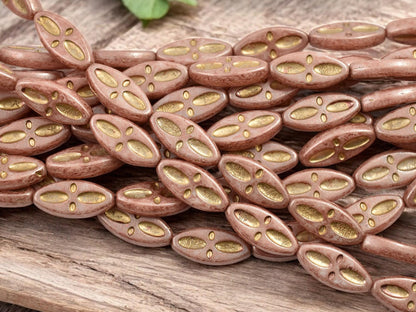 Czech Glass Beads - Marquise Beads - Picasso Beads - Spindle Beads - 20x8mm - 10pcs - (B124)