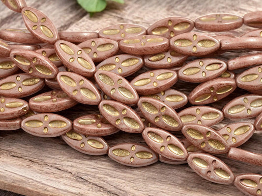 Czech Glass Beads - Marquise Beads - Picasso Beads - Spindle Beads - 20x8mm - 10pcs - (B124)