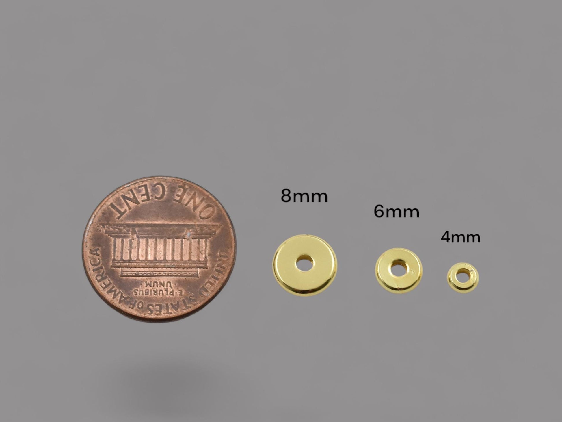 18k Gold Spacer Beads - Gold Heishi Beads - Metal Spacers - Metal Beads - Spacer Beads - Choose Your Size