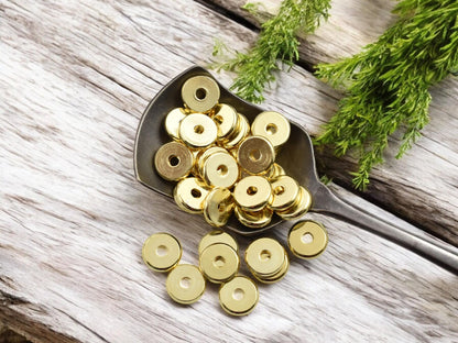 18k Gold Spacer Beads - Gold Heishi Beads - Metal Spacers - Metal Beads - Spacer Beads - Choose Your Size