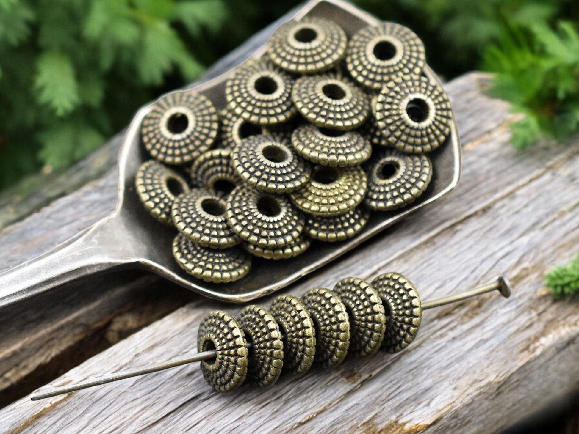 *50* 8x4mm Antique Bronze Rondelle Spacer Beads