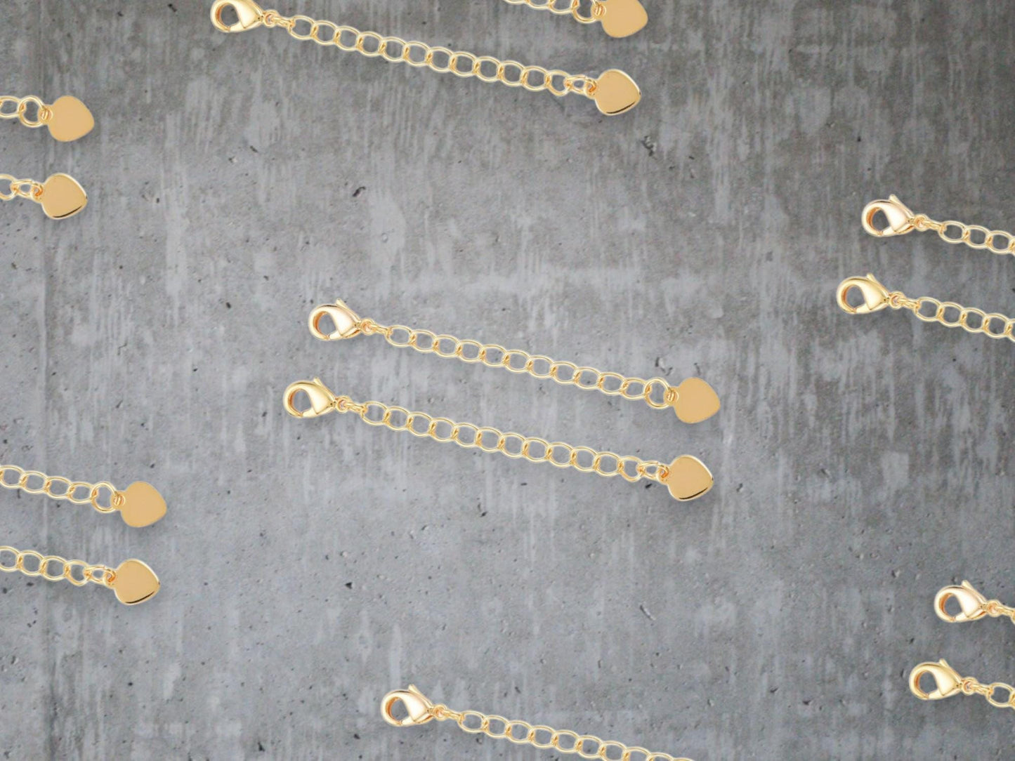 Chain Extenders - Gold Chain - Chain Extender Gold - 10pc - 57mm - (2940)