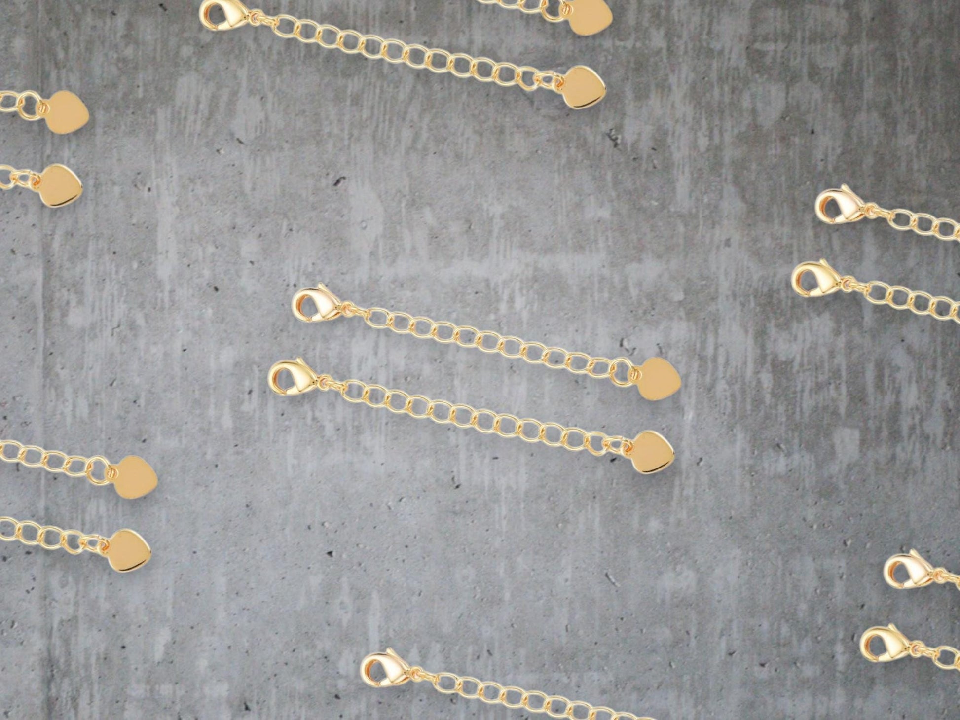 Chain Extenders - Gold Chain - Chain Extender Gold - 10pc - 57mm - (2940)