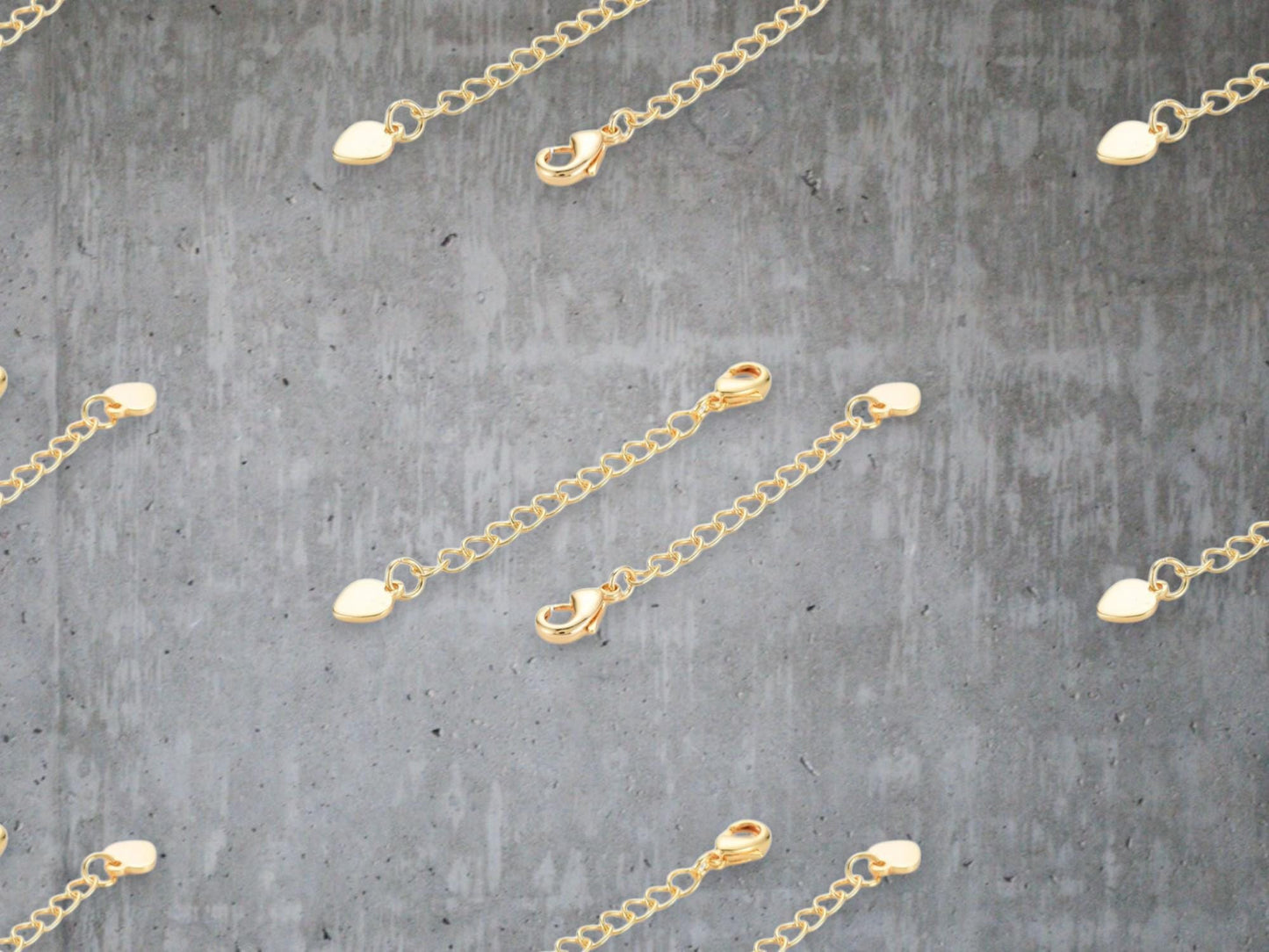 Chain Extenders - Gold Chain - Chain Extender Gold - 10pc - 57mm - (2940)