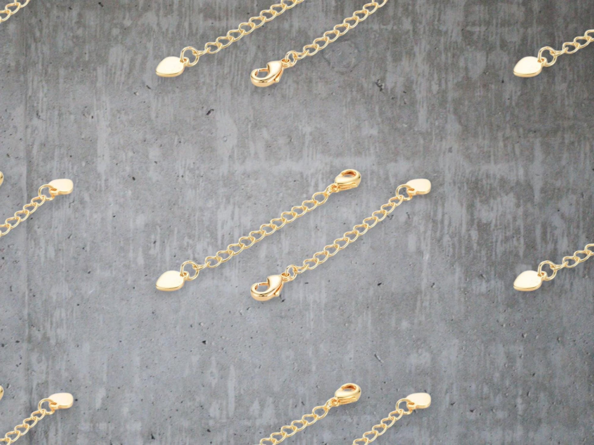 Chain Extenders - Gold Chain - Chain Extender Gold - 10pc - 57mm - (2940)