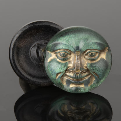 Czech Glass Buttons - Moon Face Buttons - Artisan Button - Handmade Button - 18mm - (1075) 1pcs