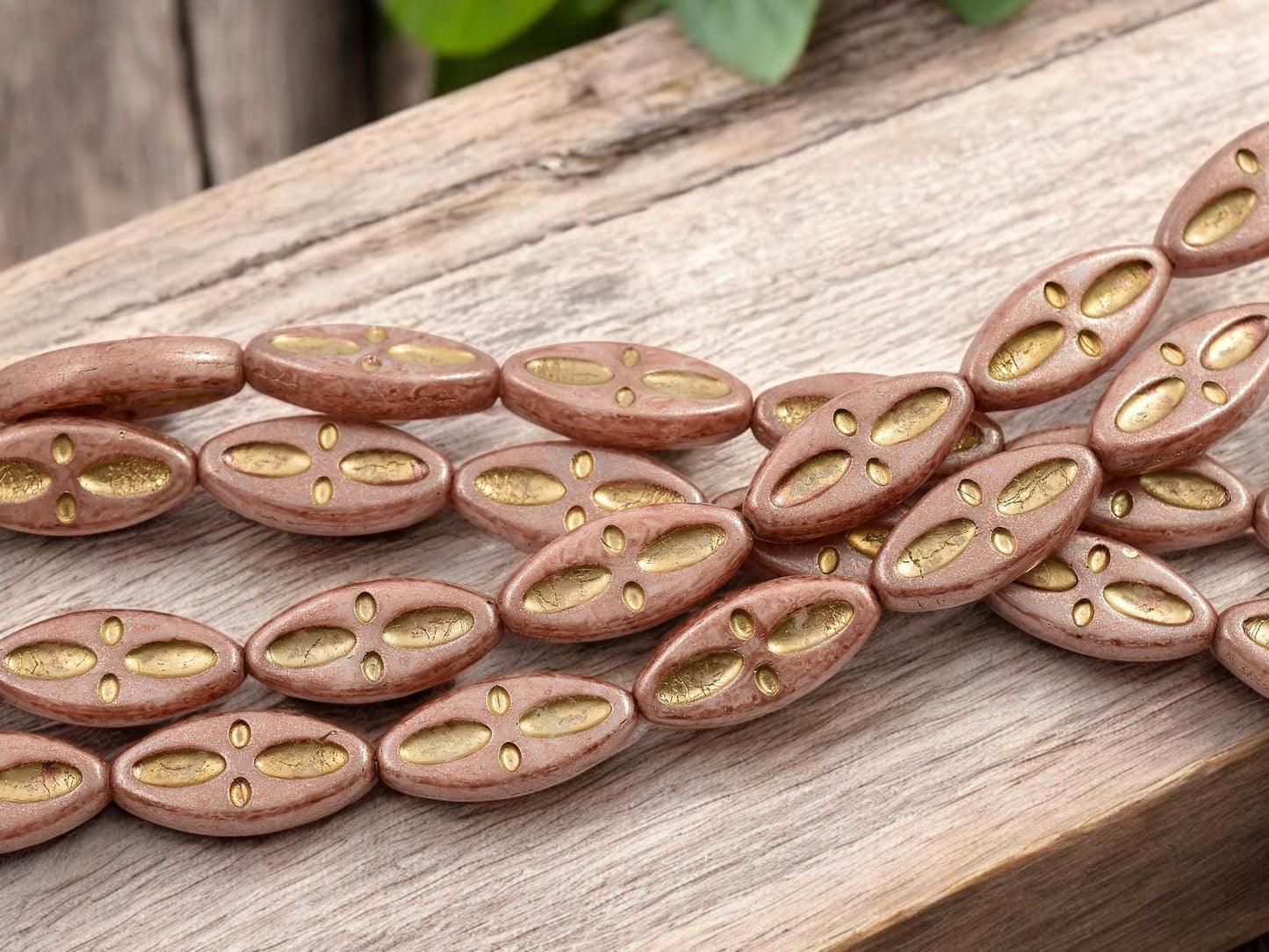 Czech Glass Beads - Marquise Beads - Picasso Beads - Spindle Beads - 20x8mm - 10pcs - (B124)