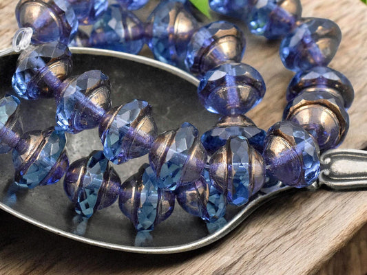 Bronze Washed Blue Aqua Saturn Beads