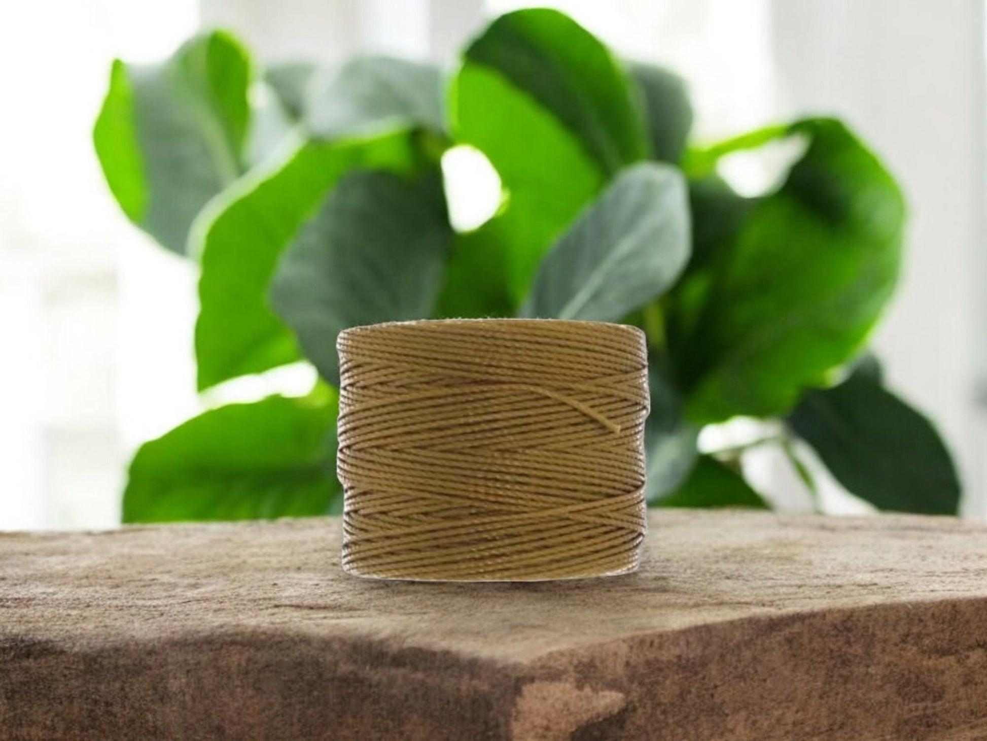 S-Lon Bead Cord - Superlon Bead Cord - Knotting Cord - Macrame Cord - 77 Yard Spool - TEX210 - Golden Olive - (264)
