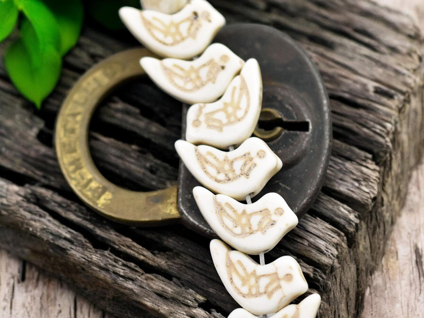 19x10mm Bone Synthetic Turquoise Bird Beads - 15" Strand