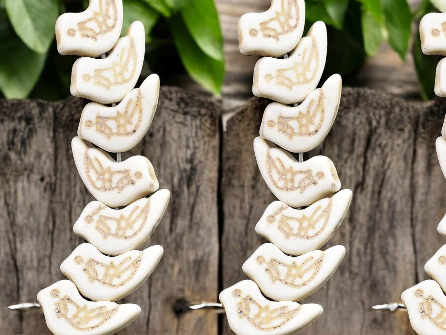 19x10mm Bone Synthetic Turquoise Bird Beads - 15" Strand