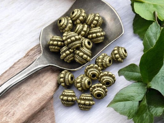 *30* 7x5mm Antique Bronze Barrel Beads