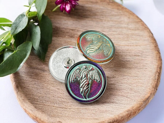 Czech Glass Buttons - Shank Buttons - Artisan Button - Handmade Button - 27mm - (1458) 1pcs
