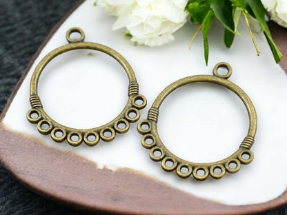 *2* 33x29mm Antique Bronze Chandelier Round Hangers