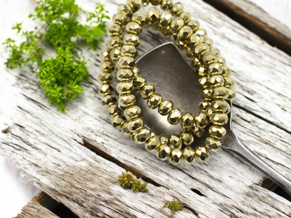 Czech Glass Beads - Rondelle Beads - Gold Spacers - Gold Beads - 3x5mm Rondelle Beads - 30pcs - (4460)