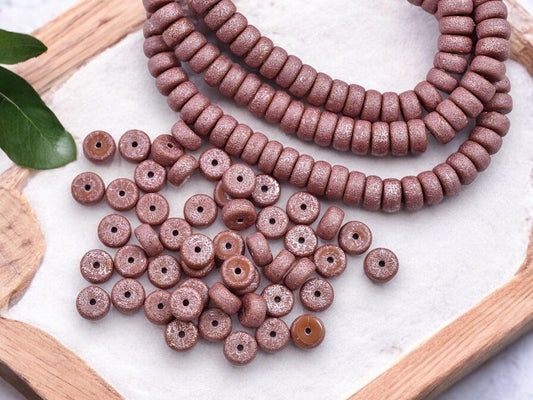 Czech Glass Beads - Spacer Beads - Heishi Beads - Picasso Beads - Rondelle Beads - 6x3mm - 50pcs - (A129)