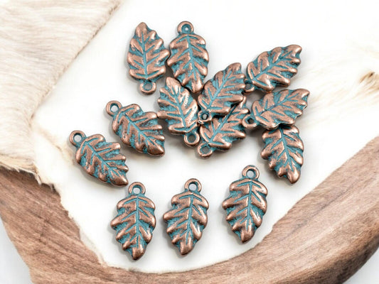 *20* 19x11mm Copper Patina Leaf Charms