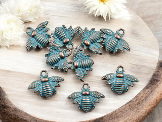 Patina Charms - Metal Charms - Bee Charms - 21x16mm - 50pcs - (A476)