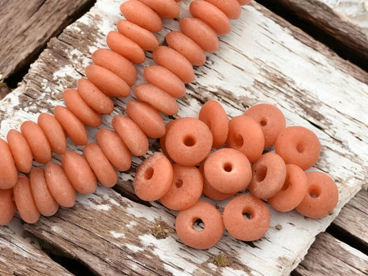 African Glass Beads - Recycled Glass Beads - Ashanti Glass - Heishi Beads - 13-15mm