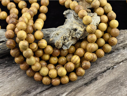 10mm Golden Burleywood Round Beads