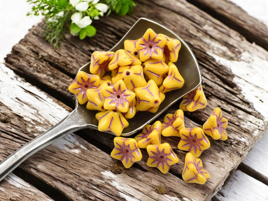 Czech Glass Beads - Bell Flower Beads - Czech Flower Beads - Trumpet Bell Flower - 6x9mm - 25pcs - (2641)