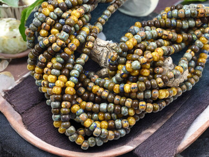 Picasso Beads - Czech Glass Beads - Seed Beads - Size 4 Seed Beads - 4/0 - 21" Strand - (3480)