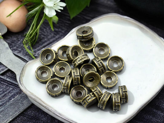 7x3mm Antique Bronze Rondelle Spacer Beads