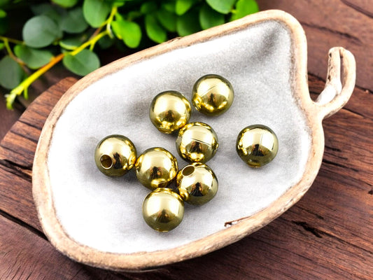 24k Gold Plated Brass Round Spacer Beads -- Choose Your Size