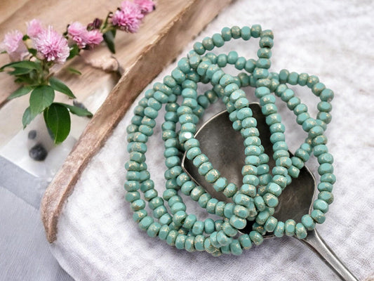 Picasso Beads - Czech Glass Beads - Size 6 Seed Beads - Trica Beads - Seed Beads - 4mm Beads - 4x3 - 50pcs - (1890)