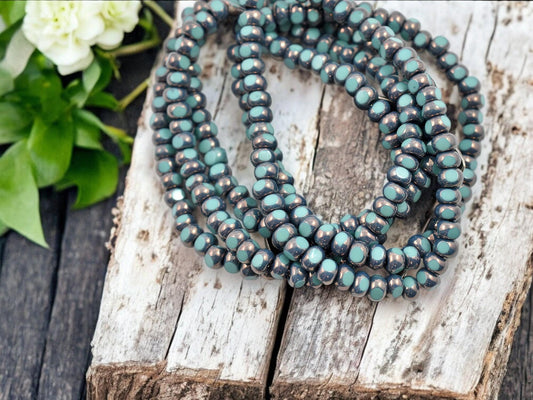 Seed Beads - Picasso Beads - Czech Glass Beads - Trica Beads - Size 6 Beads - 50pcs - (3942)