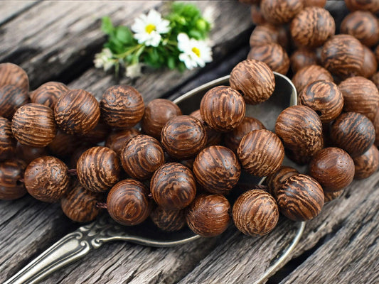Natural Dragon Tree Round Beads -- Choose Your Size