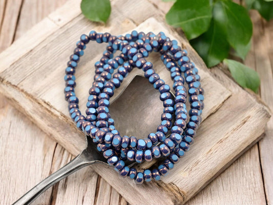 Seed Beads - Picasso Beads - Czech Glass Beads - Trica Beads - Size 6 Beads - 50pcs - (778)