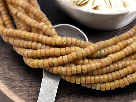 Recycled Glass Beads - Heishi Beads - Indonesian Beads - Eco-Friendly Beads - 6x3mm - 20" Strand - (5164)