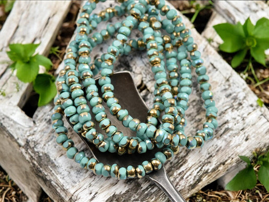 Czech Glass Beads - Trica Beads - 4mm Glass Beads - Picasso Beads - Size 6 Seed Beads - Seed Beads - 4x3mm - 50pcs - (2767)