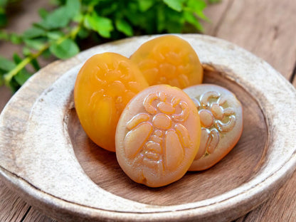 *4* 22x18mm Matte Golden Yellow AB Bumblebee Oval Beads