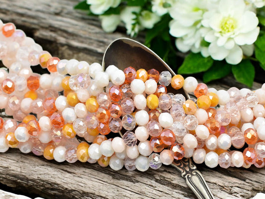 Chinese Crystal - Bead Strands - Rondelle Beads - Faceted Beads - Electroplated Glass - 5x6mm - 16.5" Strand - (A670)