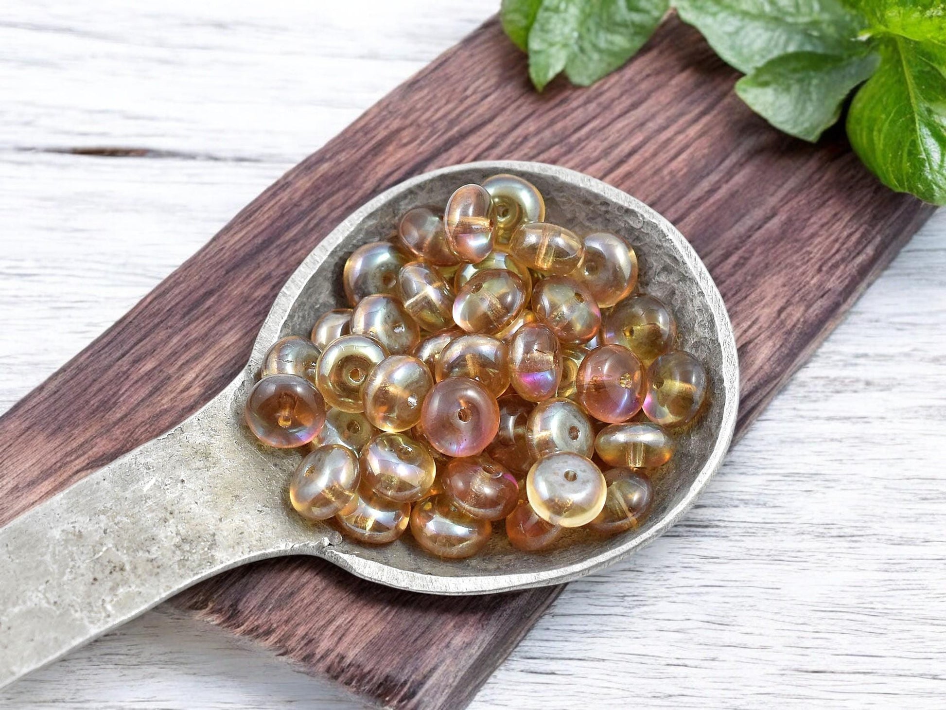 Rondelle Beads - Czech Glass Beads - Saucer Rondelle - Spacer Beads - 4x7mm - 50pcs - (293)