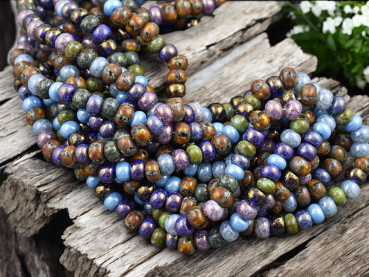 2/0 - 3/0 Aged Killer Frost Picasso Mix Seed Beads (19" Strand)