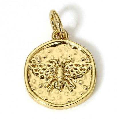 Bee Charms - Metal Charms - Gold Charms - Small Charms - Charm Tags - 5pcs - 17x12mm